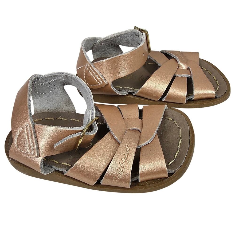 THE ORIGINAL SALT WATER HOOK & LOOP SANDALS – ROSE GOLD – TODDLER SIZE 3